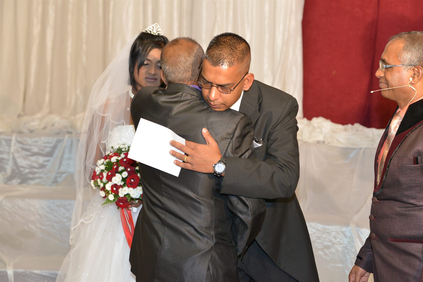 A warm embrace during a celebration
